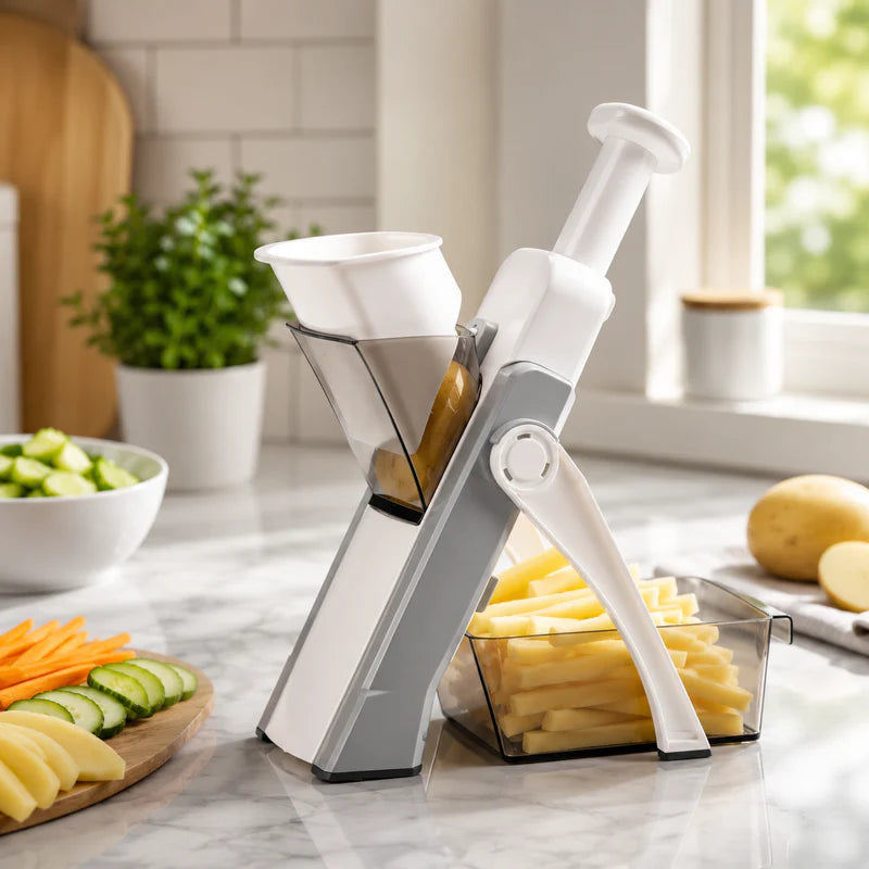 Premium Multifunction Vegetable Slicer & Mandoline Cutter – Adjustable Kitchen Slicer with Julienne Blades & Food Container