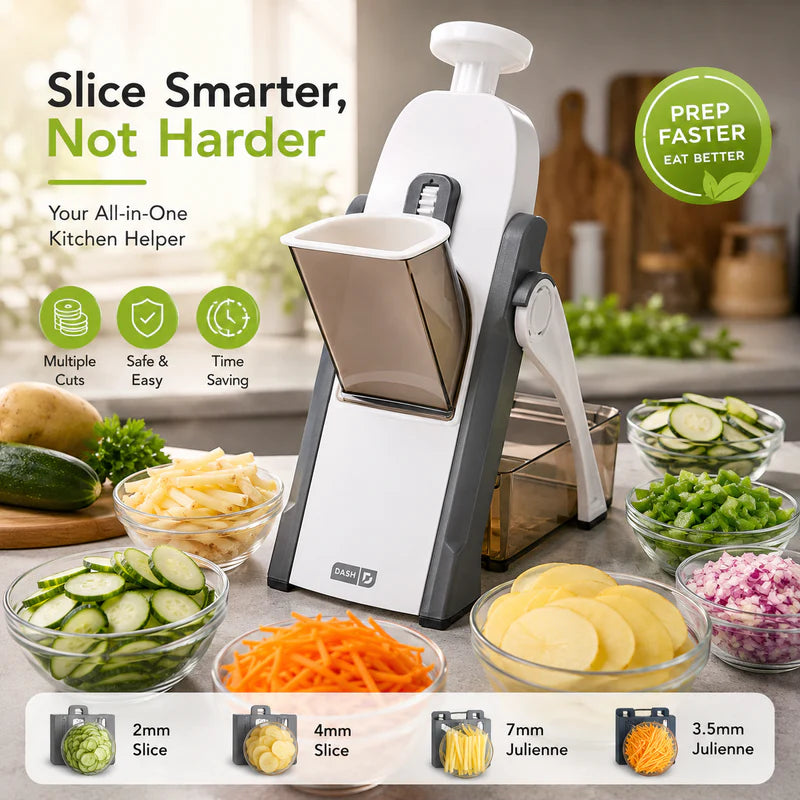 Premium Multifunction Vegetable Slicer & Mandoline Cutter – Adjustable Kitchen Slicer with Julienne Blades & Food Container