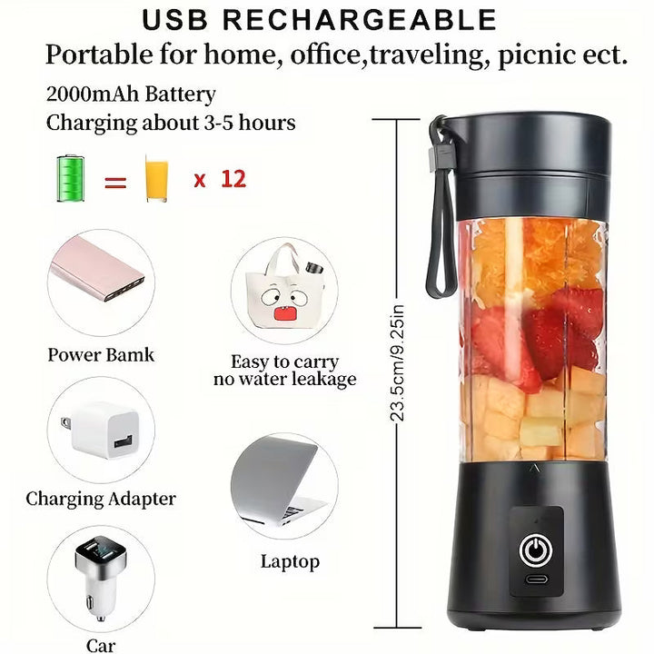 Mini Portable USB Electric Blender & Fruit Juicer – Rechargeable & Compact