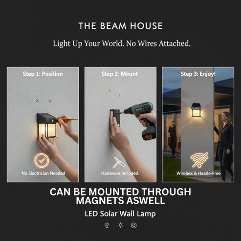 LED Solar Wall Lamp | Outdoor Security | Zero Electricty Cost