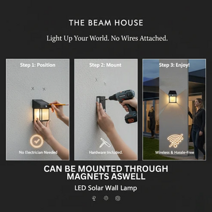 LED Solar Wall Lamp | Outdoor Security | Zero Electricty Cost