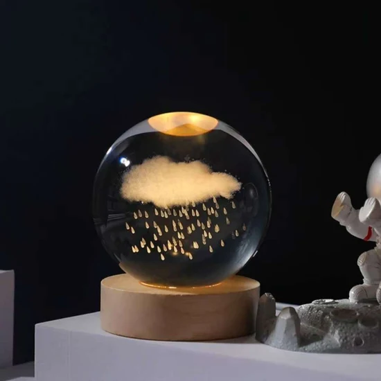 Crystal Ball Night Light – 3D Engraved