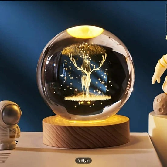 Crystal Ball Night Light – 3D Engraved