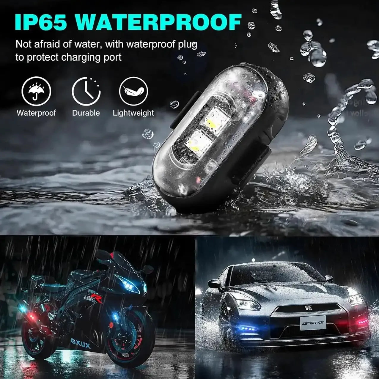 7 Colors LED Interior Car Lights (Pack of 2)