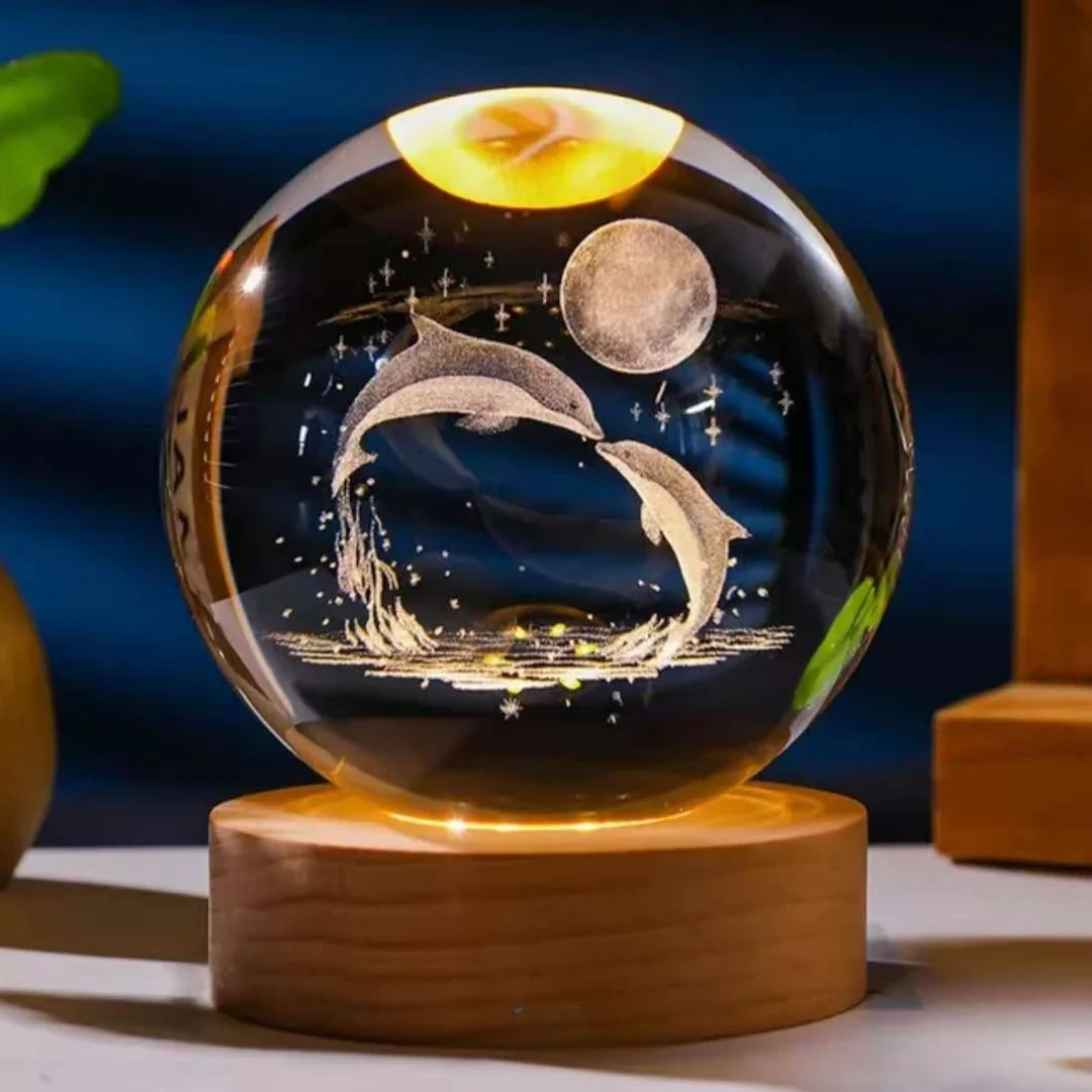 Crystal Ball Night Light – 3D Engraved