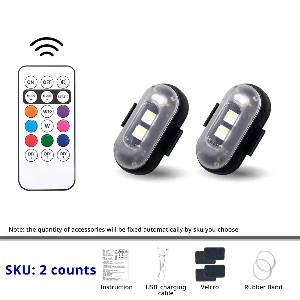 7 Colors LED Interior Car Lights (Pack of 2)