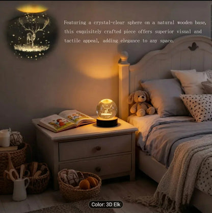 Crystal Ball Night Light – 3D Engraved